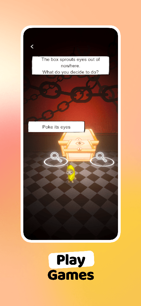 Play games: a spooky story minigame with a banana cat